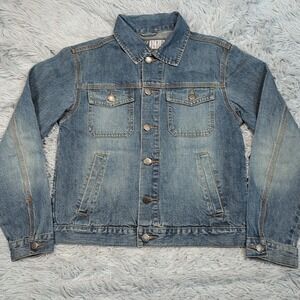 Classic Denim Jacket Womens M‎ Blue Button Up Pockets Casual Comfort Chore